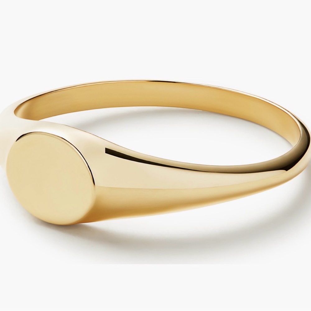 NWT $1052 saks fifth avenue Women’s 14 K SOLID Gold Signet Ring - Picture 12 of 16